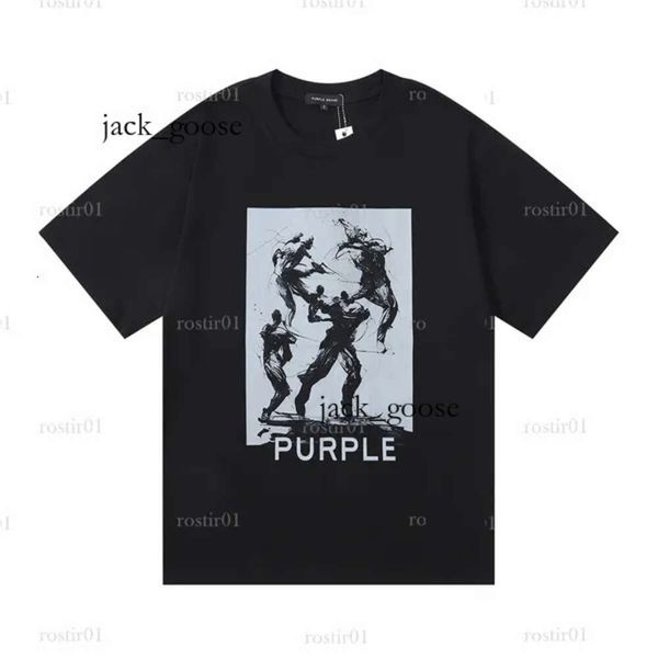 Neue lila Marke Hemden Farbdruck gedruckt Baumwolle Lose Freizeitmänner und Frauen kurzärmelige lila T-Shirt asiatische Größe 674