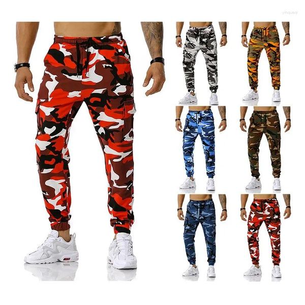 Pantaloni da uomo fiera patchwork mimetico camuffi casual sport sports fitness gandgings pantaloni