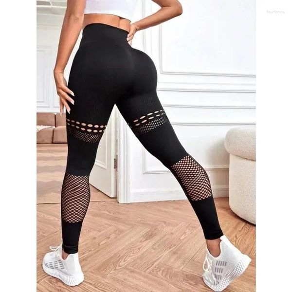 Leggings femininas Bulift Bulift Sexy Hollow Out Women Women Caustra High Elastic Skinny Pants Overling Trainning Yoga Tights