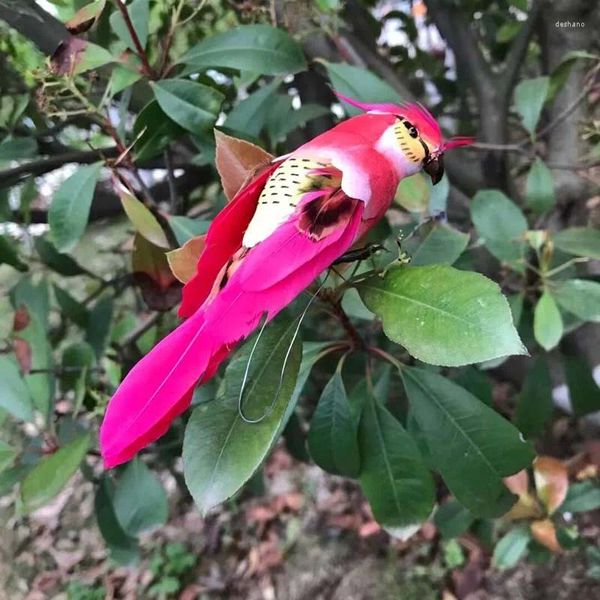 Decorazione per feste 12 pezzi finte piume colorate pappagallo schiuma artificiale simulazione uccelli con footClip uccello artigianale fai da te per il matrimonio