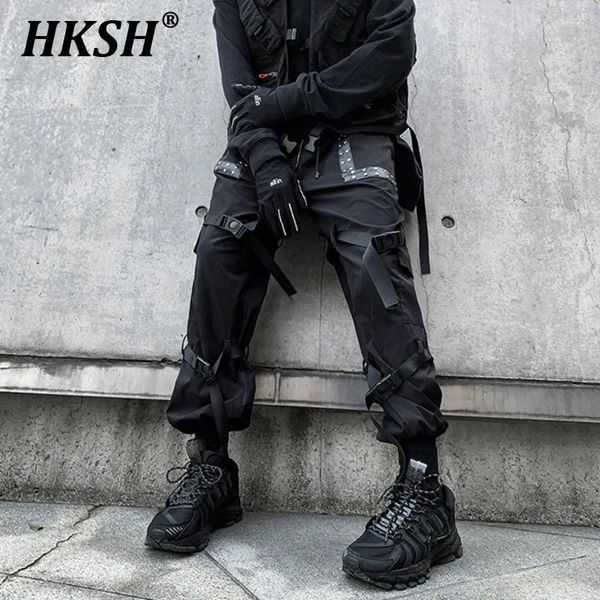 Herrenhosen HKSH Spring Sommer Casual Safari Style Dark Tide Tactical Chic Hosen Model Streetwear Trendy Bleistift HK0687