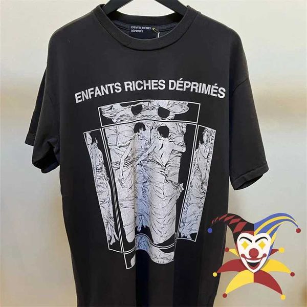Мужские футболки пара комиксов иллюстрация футболка ERD Мужчины женщины 1 1 Высококачественная футболка Tee Top J240402