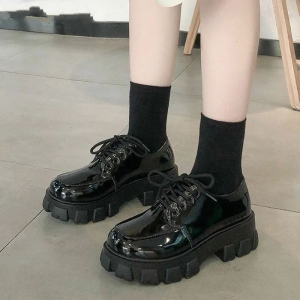 Stiefel Black Chunky Platform Heels Mary Jane Schuhe Lolita Plattform Schuhe Oxfords Frauen School Uniform Schuhe Mädchen Kawaii Pumps