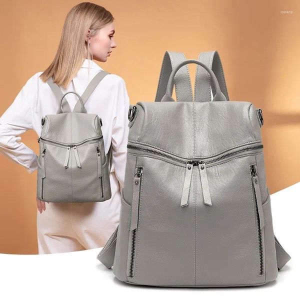 Sagnose per le donne in stile coreano GPR Brackpacks Ladies da viaggio in pelle Bagpack Girl's Borse Casual Female Backapcks