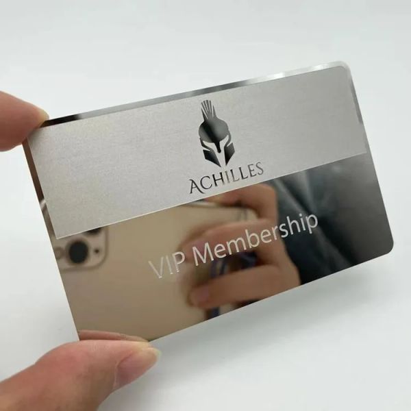 Buste sier metal biglietti da visita personalizzati Stampa a colori in acciaio inossidabile VIP carte metalliche