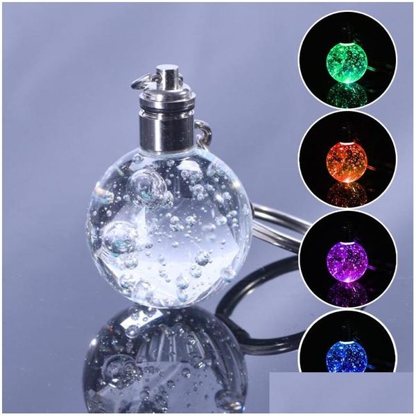 Keychains Bedanyards LED LUZES COLORF PISCHING LUMININY KEYCHACHAIN BOLE BOLE VIDRO JOENS DE VIDRES DOLA DOLOTEL DROW DOUS