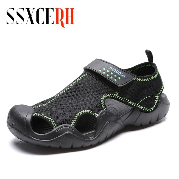 Sandálias Brand Sandálias masculinas de verão Sapatos de malha respirável Sapatos ao ar livre Sapatos casuais tênis NONSLIP SANDALS BURHO DE BONTO DE