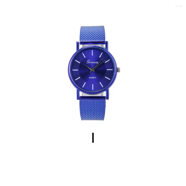Relógios de pulso Quartz Watch Woman Blue Glass Life Impermeável Distinguished Ladies Wrist Fashion Bracelet