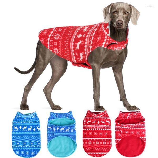 Hundekleidung reversibler Mantel warmer Winterpullover Weihnachtskleidung Kaltes Wetter Fleece Weste Jacke für kleine mittelgroßen Hunden