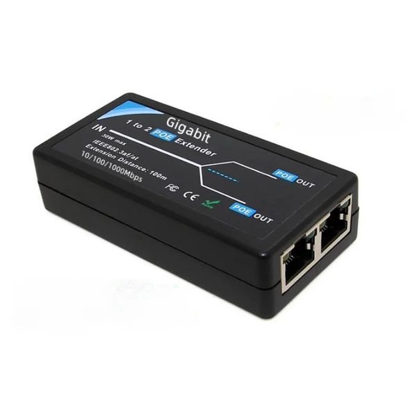 2 Port Poe Extender 100Mbps com IEEE 802.3AF Padrão para NVR IP Camera AP IP Voice Poe estende 100 metros para a linha POE para NVR e Câmera IP