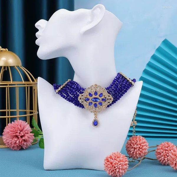 Colares pendentes estilo árabe colar de miçangas femininas para feminino Banquete de jóias de moda do Oriente Médio