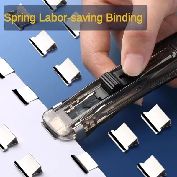 Clip Stapler wiederverwendbares Push -Klemmbuch -Bindungsmaschine für Papierdokumente Datei Stapler Office Accessoires School Supplies