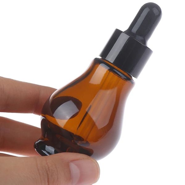 1pc 10/20/30/ml Amber Cam Damlalı Şişe Uçucu Yağ Parfüm Pipet Şişeleri Doldurulabilir Boş Kaplar İletim Yağı Parfüm Şişeleri