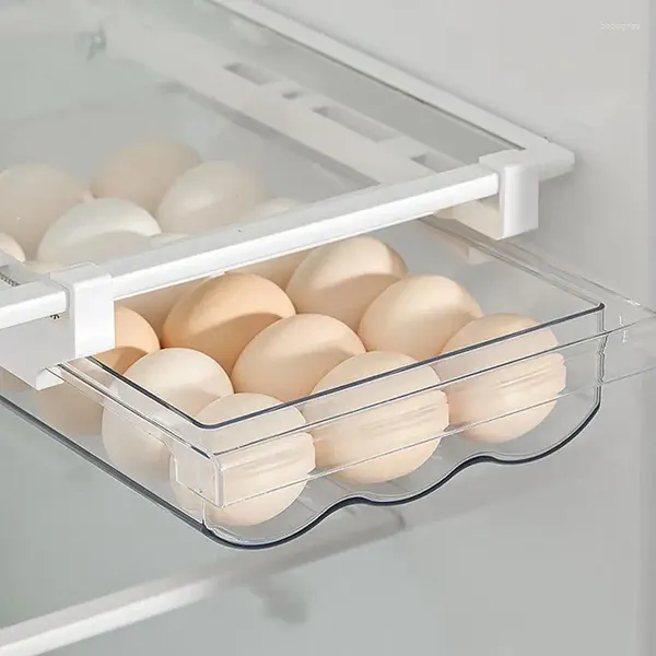 Speicherflaschen Automatische Scrollen -Eier -Rackhalterbox Plastikkorb Container Spender Organizer Kleiderschrank für Kühlschrankküche