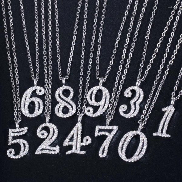 Подвесные ожерелья Pera Fashion Mirco Pave Cz Stone Jewelry Уникальный DIY Lucky Number Ожерелье для подруги для вечеринки по случаю дня рождения P004