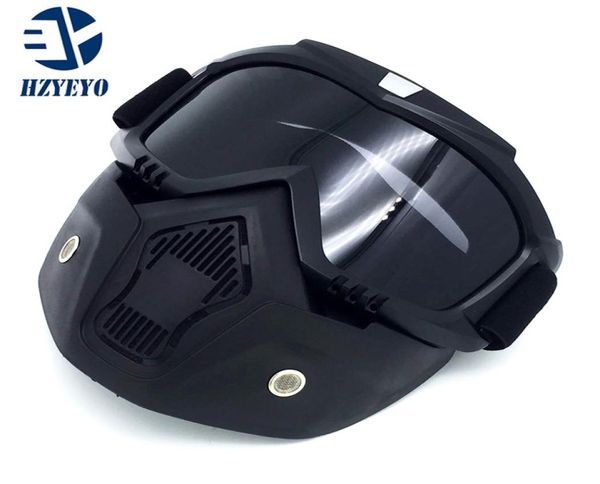 Óculos de sol de motocicleta máscara modular óculos destacáveis ​​e filtro de boca perfeita para halte de capacete de moto de face aberta ou helmetsh151818185