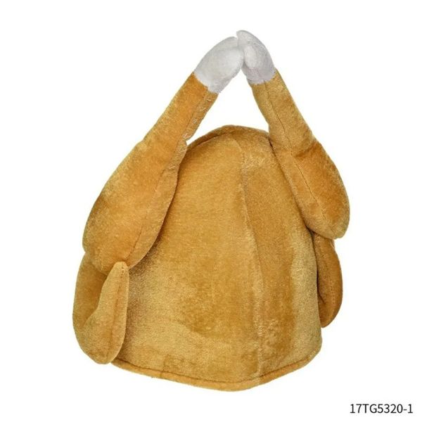 Peluş kavrulmuş hindi şapka dekor şapkası pişmiş tavuk kuşu Şükran Günü Kostüm Giydirme Partisi