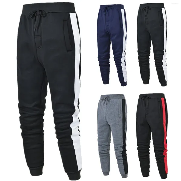 Calças masculinas Mens Corredores Yoga Homens Fitness Sportswear Tracksuit Bottoms Skinny Sweatpants Calças Side Stripe Gym Jogger Track