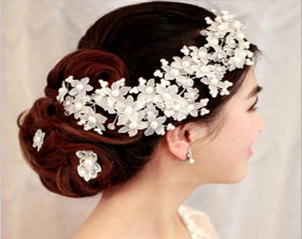 Casamento pérola floral bandeira pente de cabelo ornamentos de cabelo de cabelo acessórios de casamento NE5949257761