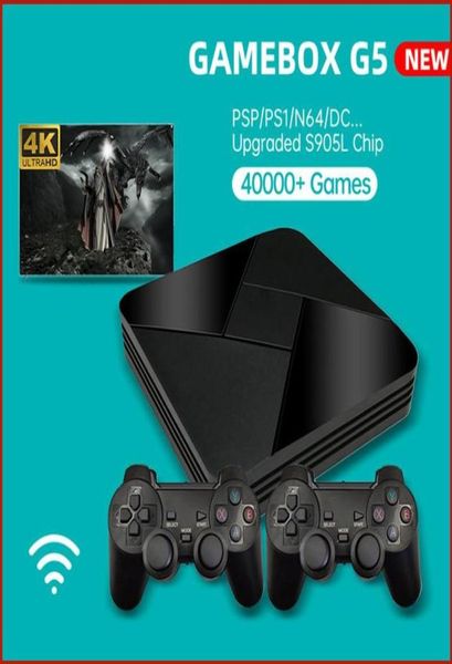 Jogadores de jogo Box G5 Host S905L WiFi 4K HD Super Console X 50 Emulador 40000 Jogos Retro TV Video Player para PS1N64DC5288627