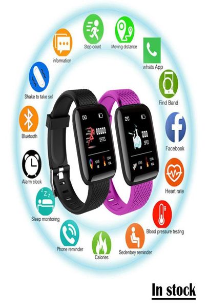 ID116 Plus Smart Watch Bracelets Fitness Tracker Herzfrequenz -Counter -Aktivitätsmonitor -Band Armband für iPhone Android Phone4890212