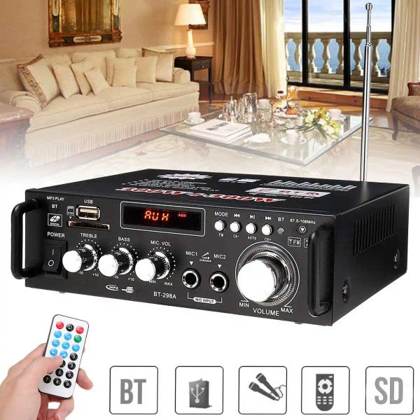 S 600W 800W Amplificatore domestico HIFI USB FM Auto radio Audio Bluetooth amplificatori Sistema audio teatrale subwoofer con telecomando