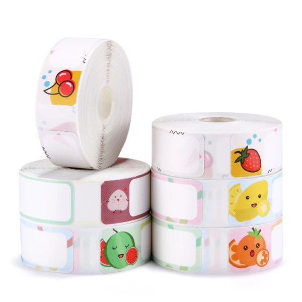 Papel original niimbot d110 térmica de rótulo térmico a água frutas e estilos de flores para niimbot d11 d110 d101 impressoras etiqueta papel