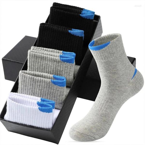 Herrensocken, 5 Paar, hochwertig, weich und bequem, für Straßenbasketball, Outdoor-Sport, Laufstil, lang