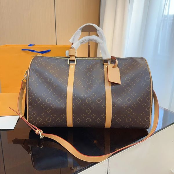 Tote femminile di alta qualità Keepall M41424 Duffle Borse Luxurys Himager Designer Top Designer Real Bagugage Bag Lady Lady Large Travel Borse da viaggio Borse a tracolla a tracolla