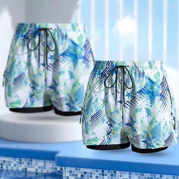 Herrenbadebekleidung 2024 Sommer Männer Schwimmen Kurze Hosen Atmungsaktive Wasserdichte Badeanzug Outdoor Strand Schnell trocknende Kordelzug Mann Schwimmen Kleidung