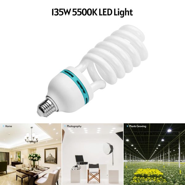 Andoer Spiral Fluoreszenz Glühbirne 135W 5500K Tageslicht E27 Sockel -Energieeinsparung für die Videobeleuchtung von Studiofotografie