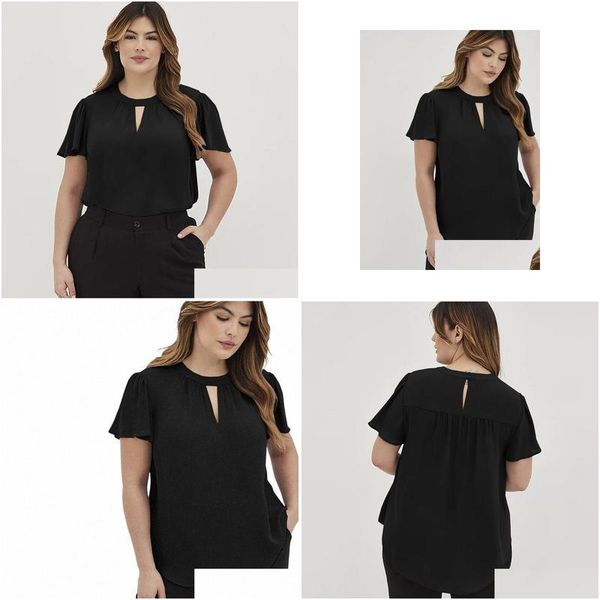 Mulheres de camiseta de tamanho feminino FRT FRT SUMPLEM SUMELHO MULHERES MULHERES DE MANUS DE ARRO PROFUNDO PROFUNIDADE BUSIN BLATIN LOUS CHIFF CASual 7xl 8xl a0zp dhu6q