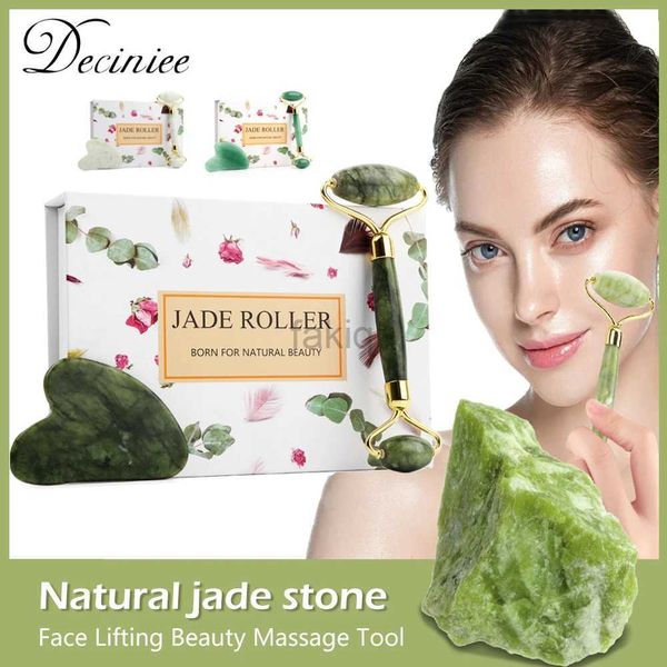 Massage Stones Rocks Gua Sha Roller de Massager para Cuidados de Face Jade Roller Beleza Raspando que Chin Lift Natural Stone Muscle Relaxing Body Massage Tool 240403