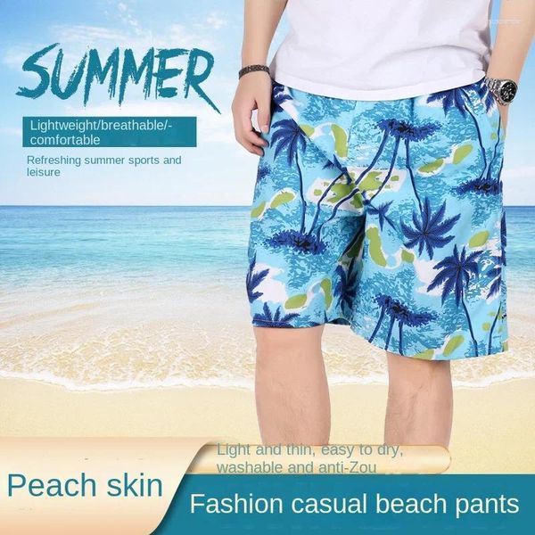 Pantaloni da spiaggia per maschi pantaloni di grandi dimensioni sezioni sottili sciolte rapide a cinque punti Sports in stile Amazon floreale casual