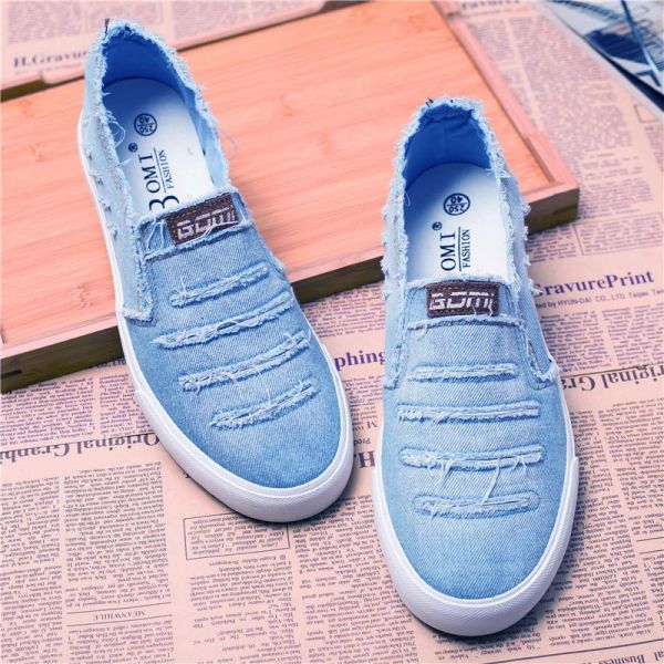 Schuhe Frühling Sommer -Leinwand Schuhe Männer Mode Denim Schuhe Slipon Herren lässige Schuhe Heiße Verkauf Ins Cool Schuhe Männliche Laibers