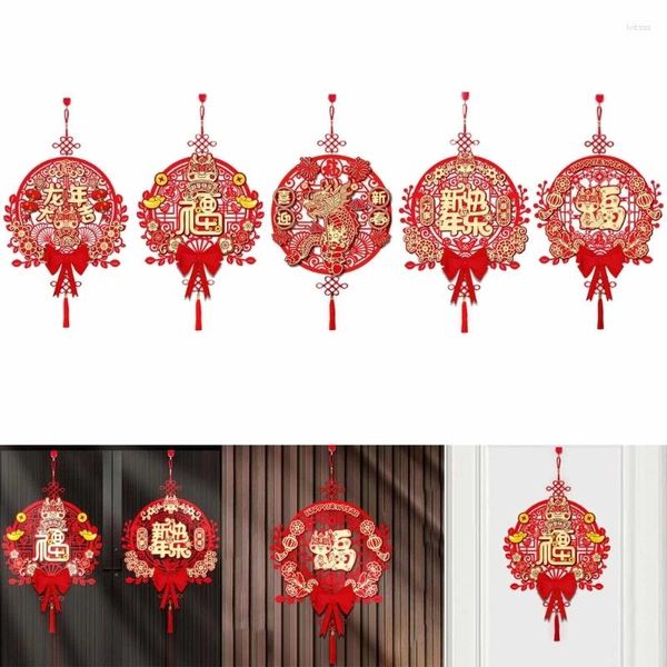 Decoração de festa colorida chinês knot ornament Spring Festival pendurado 36x85cm