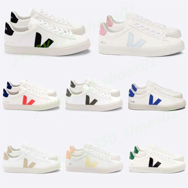 2024 Neue Schuhe Französisch Brasiliengrün mit kohlenstoffarmen Lebens mit Bio-Baumwolle Flats Sneakers Frauen Casual Classic White Designer Schuhe Herrenlehre 36-45 Y43