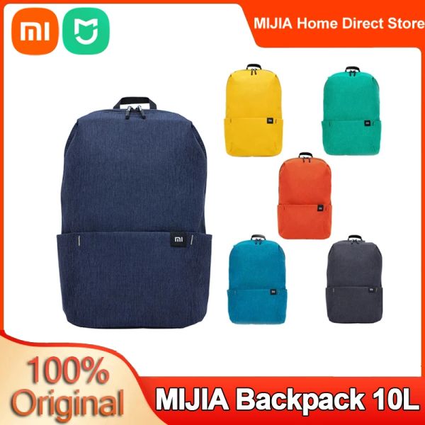 Controle original xiaomi mi mochila 10l impermeável colorido diariamente lazer urbano unissex esportes mochila para homens bolsa escolar feminina