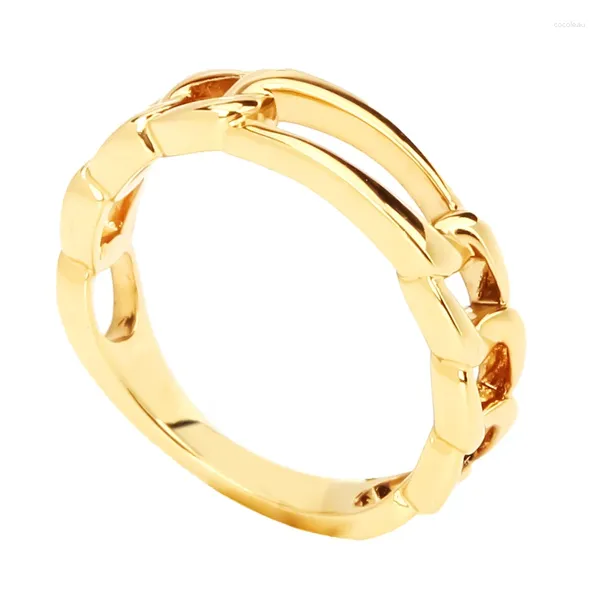 Rings del cluster 2024 Creative Fashion Link Chain for Women All Compatible Gold Plodato irregolare Fette di nozze Coinvolgimento