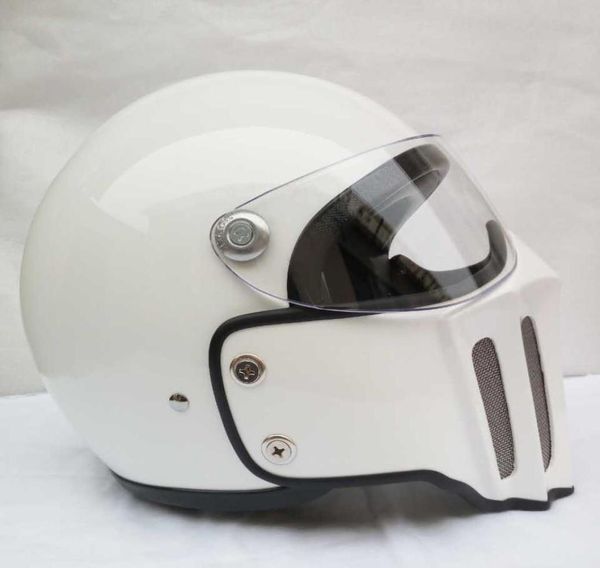 Casco moto integrale DOT FPR con maschera in fibra di vetro per dirt bike Cafe racer casco personalizzato motocross ciclismo chopper cr4600497