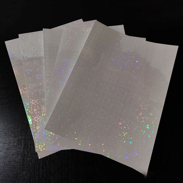 Kağıt A4 Antiscratch Lazer Holografik Folyo Yapıştırıcı Bant Geri Self Yapılmalı Film Su geçirmez Fotoğraf El Yapımı DIY Malzeme Fotoğraf Kağıdı