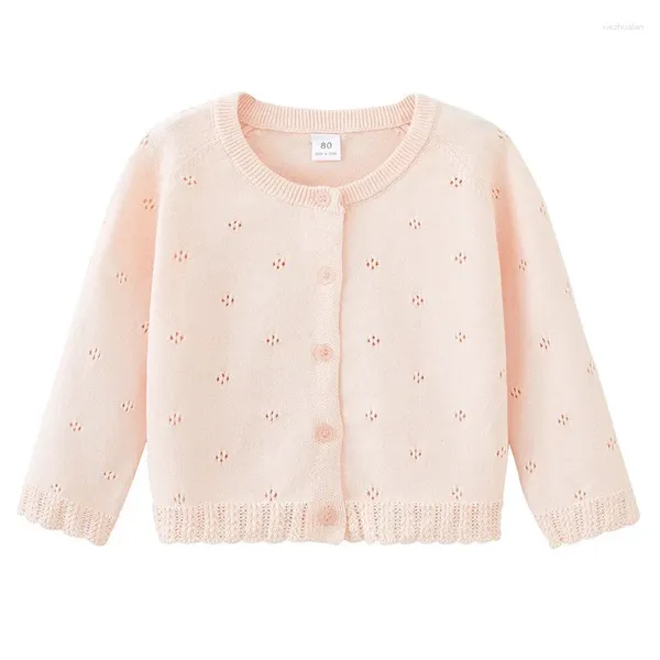 Jackets 1-6 anos Orange Girls 'Summer Cardigan Coat Buttons Escola Casaco de suéter Kid Cotton