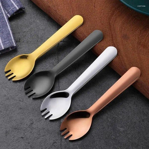 Forks kahve kaşık paslanmaz çelik tatlı sonbaharda dirençli spork salak dondurma için set kızarmış pirinç pirzola apet