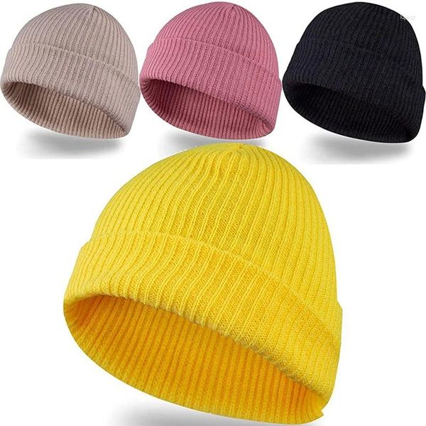 Berets 4 Pack Beanies Зимние шляпы теплые вязаные кепки для мужчин Женщины большие дети