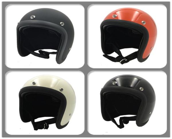 Motosiklet Açık Yüz Kask FRP Fiberglas 34 Retro Vintage Motosiklet Scooter Street Moto Cross Casco Güvenli Koruyucu Bisiklet Bicycl7267205