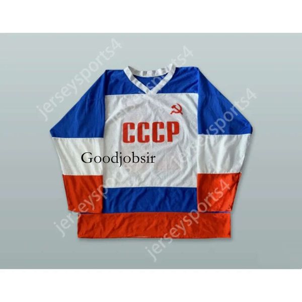 GDSIR Custom Vladislav Tretiak 20 CCCP White Red e Blue Hockey Jersey New Top Ed S-M-L-XL-XXL-3XL-4xl-5xl-6xl