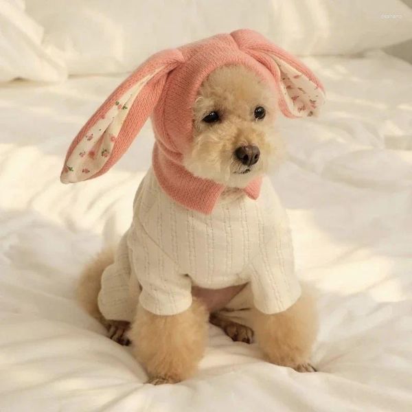 Hundekleidung süße rosa Haustier Kopfbedeckung warmer Strickhut Pudel Yorkshire Terrier Schnauzer Welpe Hats Hunde Accessoires Katze