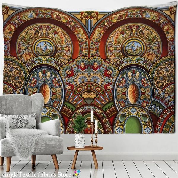 Taquestres vintage thangkafo tapeçaria parede pendurada em bruxa mistério sala de estar decoração de casa hippie