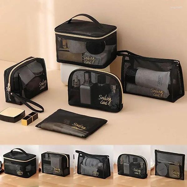 Aufbewahrungstaschen 1 stück Kosmetiktasche Make-up-Halter Reißverschluss Transparente Netztasche Organizer Waschen Reise Neceser