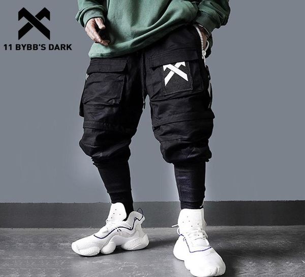 11 BYBB039S Dark abtrennbare Multipocket -Cargohosen Männer Harajuku Hip Hop Streetwear Joggers Mann elastische Taille Sweatpants Techw4763895